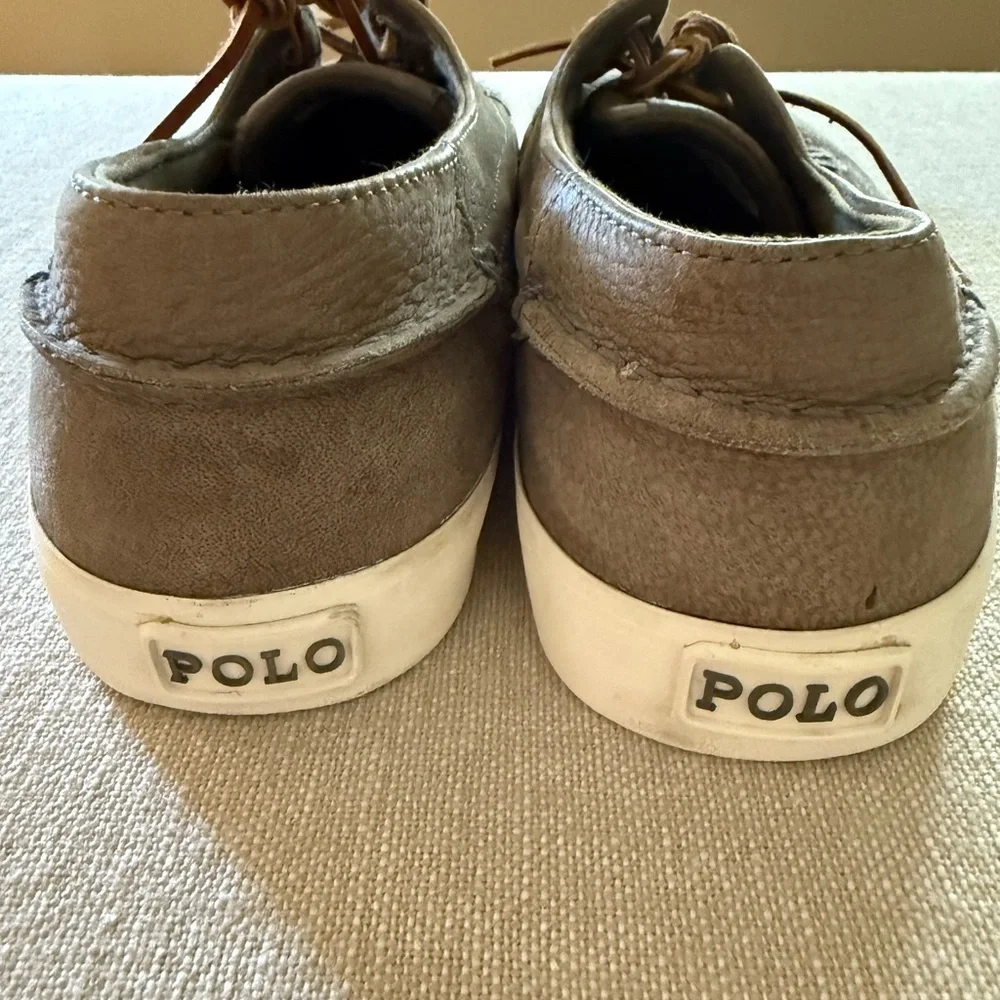 Polo by Ralph Lauren Men's Gray Boat Shoes leather 9.5